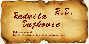 Radmila Dujković vizit kartica